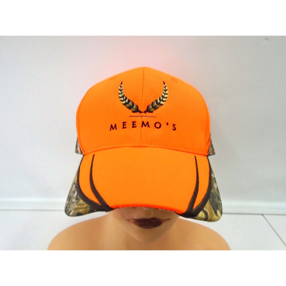 Reeltree Edge MEEMOS Blaze Orange Hunting Hat Cap Camo Trim Embroidered NWT - Picture 2 of 11